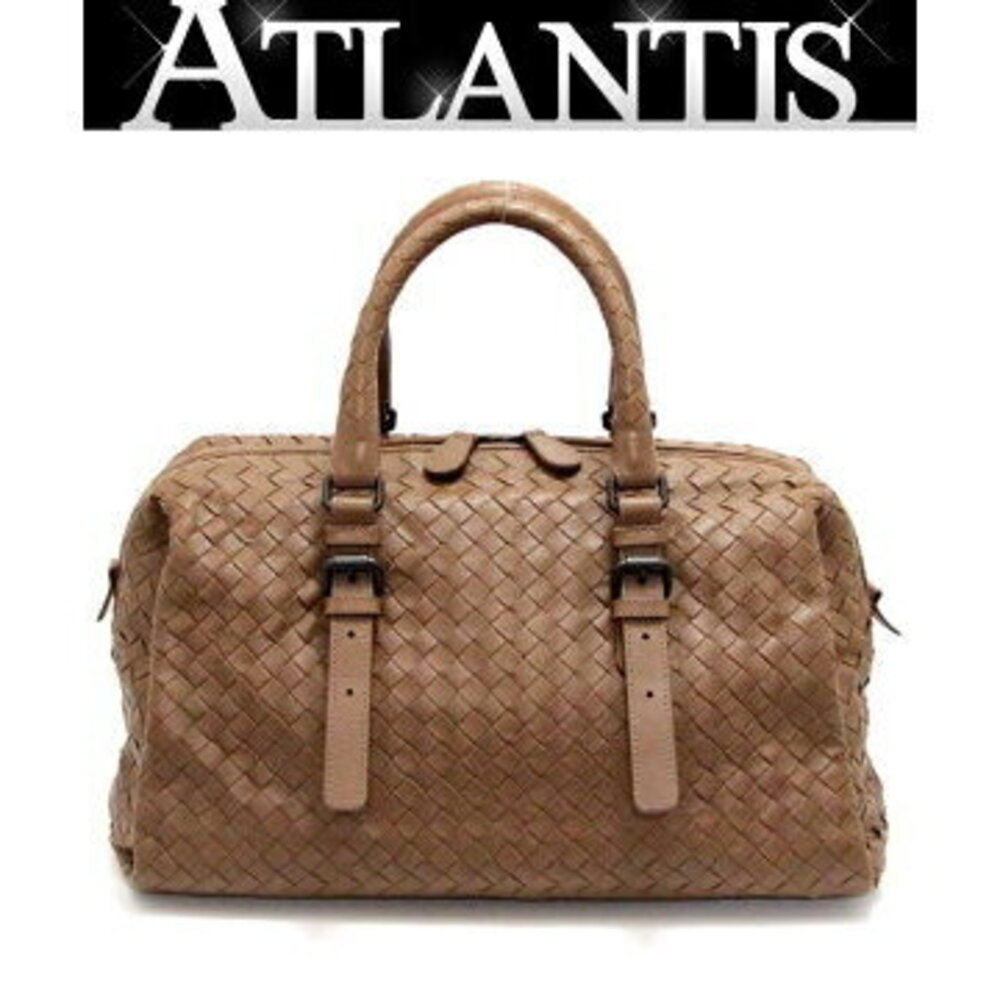Bottega Veneta Boston Bag Intrecciato Leather Camel